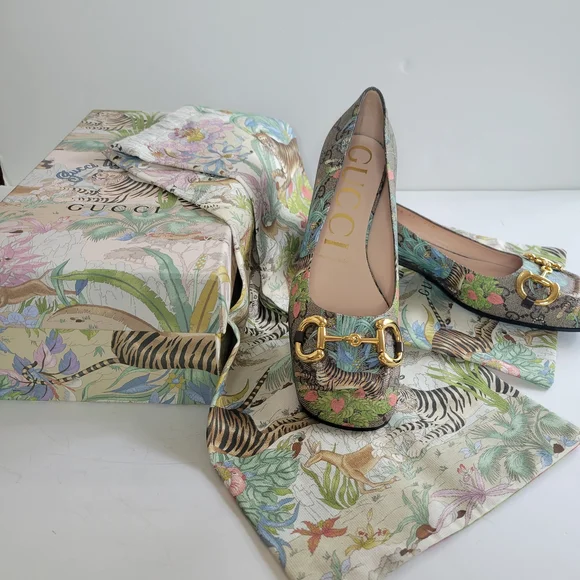 Gucci Women's Floral Print Loafers - Multicolor Year Of Tiger RARE Size 7 NIB - Picture 5 of 8